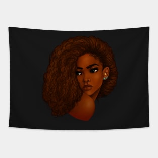 Over The Shoulder | Beautiful Black Woman Art Tapestry