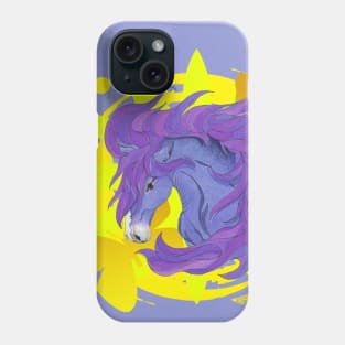 Purple Horse with Yellow Butterflies Phone Case