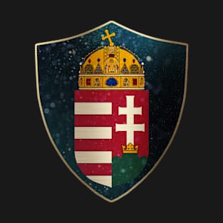 Hungary Coat of Arms and Starry Nights Shield T-Shirt