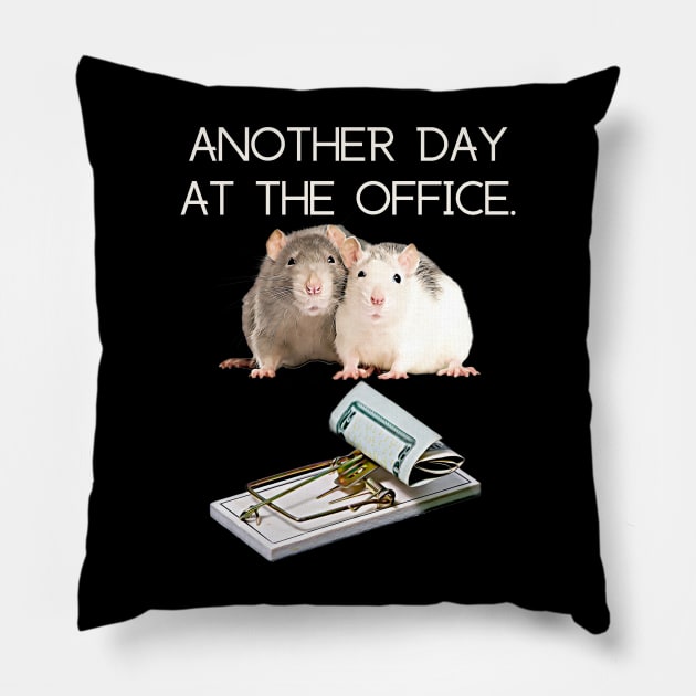 Another Day At The Office Rat Race Pillow by Unboxed Mind of J.A.Y LLC 