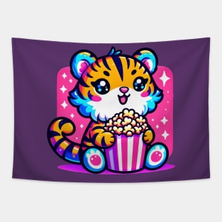 Popcorn Bengal tiger for cinema lovers Tapestry