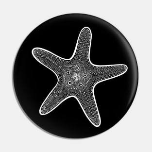 Starfish or Sea Star Ink drawing - ocean animal design - black and white Pin