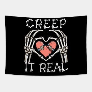 Creep It Real Halloween, Skateboard Halloween, Skeleton Halloween, Skate Skeleton, Skateboarding Gift Tapestry