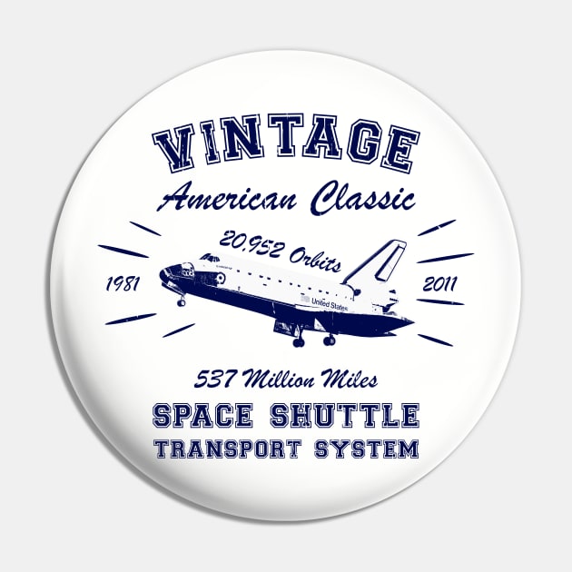 Vintage NASA Space Shuttle Pre-Distressed Pin by sfcubed