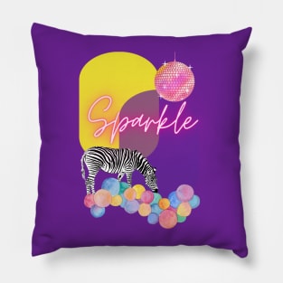 sparkle up your life - zebra Pillow