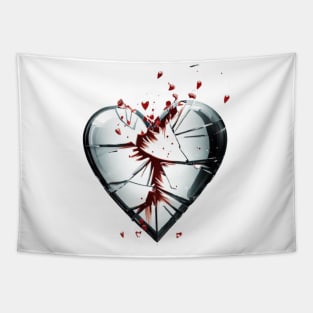 Broken Bleeding Glass Heart Tapestry