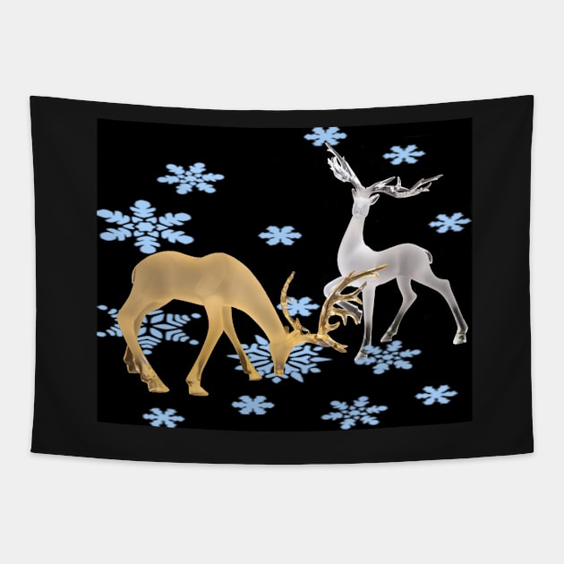 Deer with snow Tapestry by nghoangquang