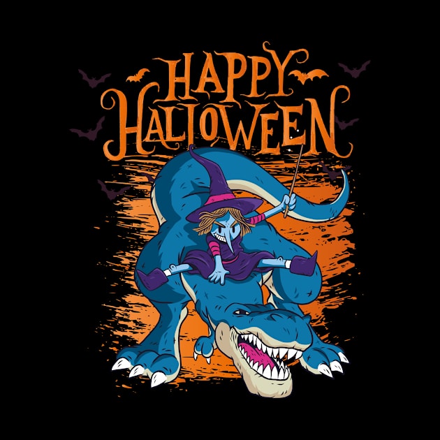 Halloween Happy Halloween Witch Dinosaur Costume by Pummli