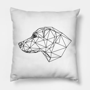 Wireframe Low Poly Art of a Dog Pillow