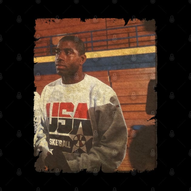 Magic Johnson on Team USA, 1992 by Wendyshopart