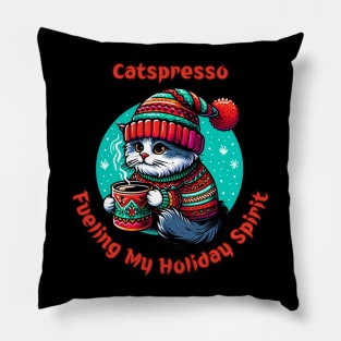 I Love Coffee Christmas And Cats, Cat And Coffee Pillow