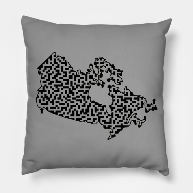 Canada Outline Maze & Labyrinth Pillow by gorff