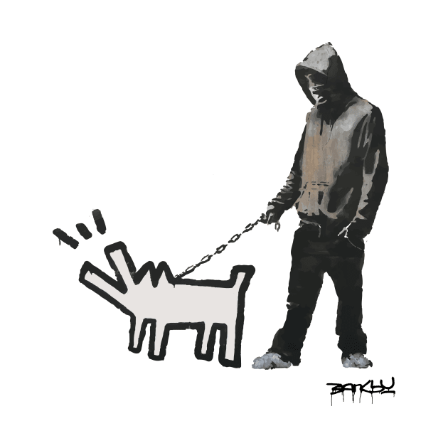 BANKSY Haring Dog by inkstyl