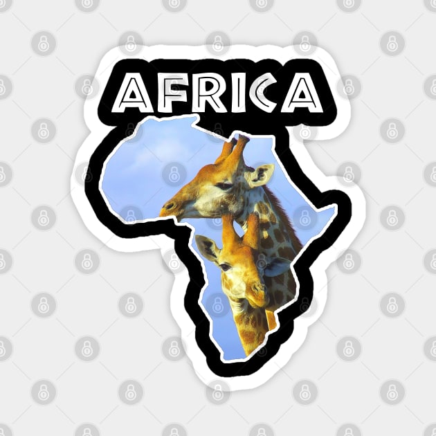 African Wildlife Continent Giraffe Cuddles Magnet by PathblazerStudios