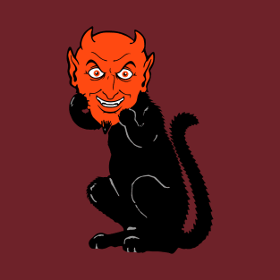 Black cat and devil mask T-Shirt