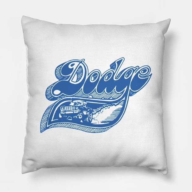 Vintage Dodge Pick-Up Art (Blue) Pillow by jepegdesign