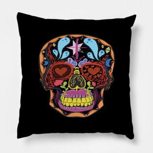 Sugar Skull Mexican Colorful Pillow