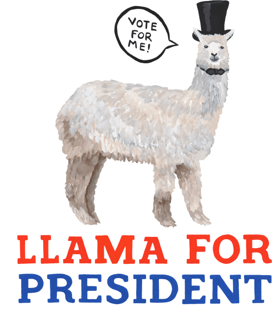 Llama for President Kids T-Shirt by Das Brooklyn