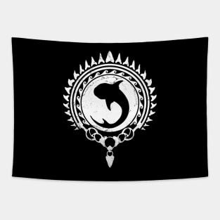 Whale Shark Polynesian design Tapestry