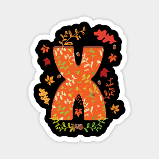 Letter X Monogram Magnet