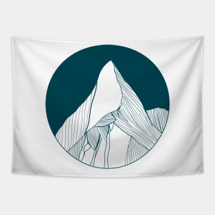 mountain line art Tapestry