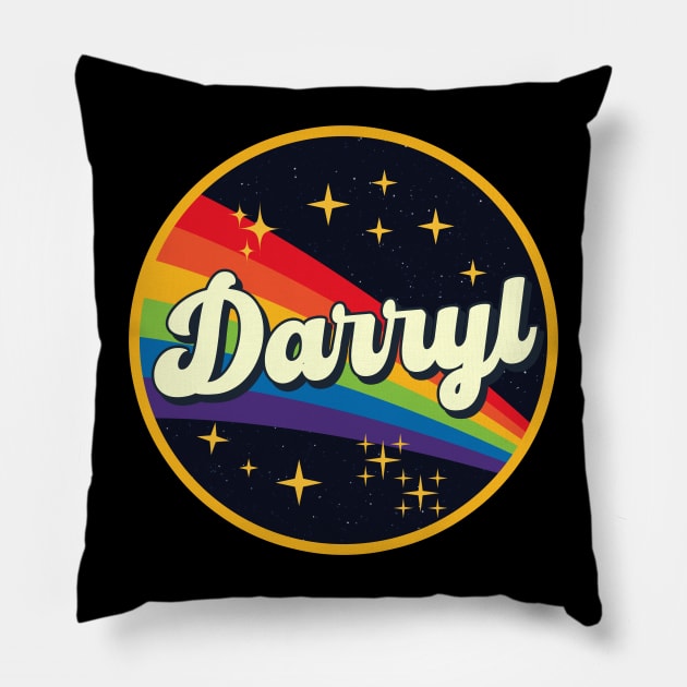 Darryl // Rainbow In Space Vintage Style Pillow by LMW Art