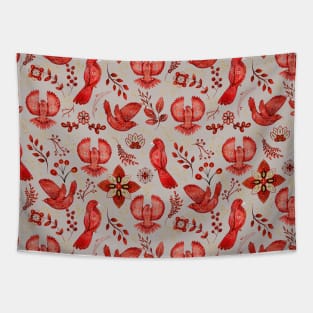 Wild Animal Bird Folk Pattern Tapestry