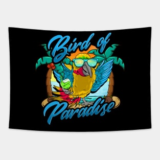 Bird Of Paradise Parrot Relaxing Beach Vacation Tapestry