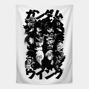 Gundam Wing Pilots (black) Tapestry