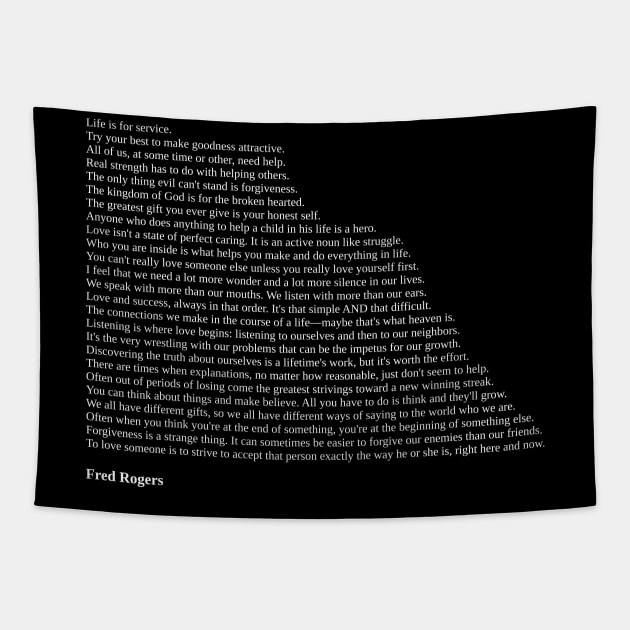 Fred Rogers Quotes Tapestry by qqqueiru