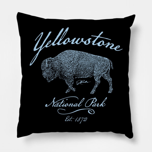 Yellowstone National Park Walking Bison Pillow by jcombs