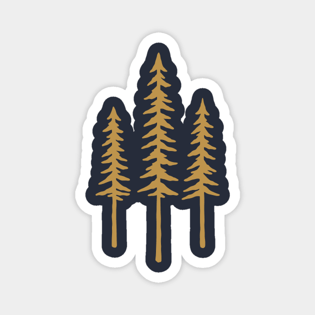 3 Trees - Golden Version Magnet by SommersethArt