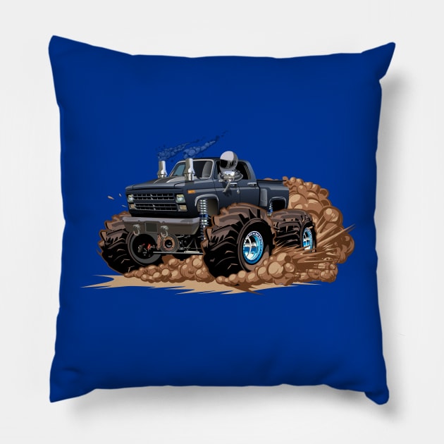 Cartoon monstertruck Pillow by Mechanik