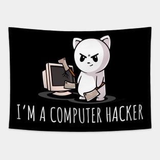 I'm A Computer Hacker Funny Cybersecurity Tapestry