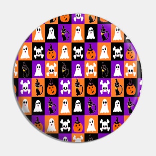 Cute Vector Halloween Ghosts Pumpkins Cats Skulls Pin