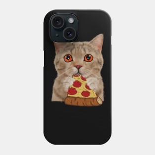 Cute Cat Eating Pizza Phone Case