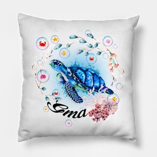 Vintage Gma Summer Holiday Ocean Beach Vacation Pillow