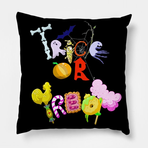 Trick or treat Pillow by AgniArt