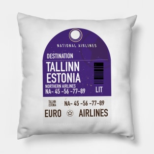 Tallinn Estonia travel ticket Pillow