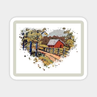 I Heart Country Roads and Barns Magnet