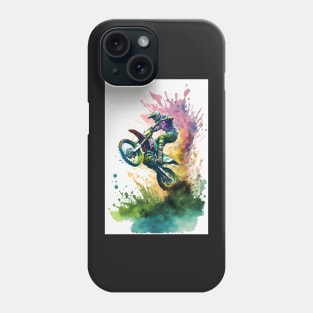 Motocross Watercolor Painting Phone Case