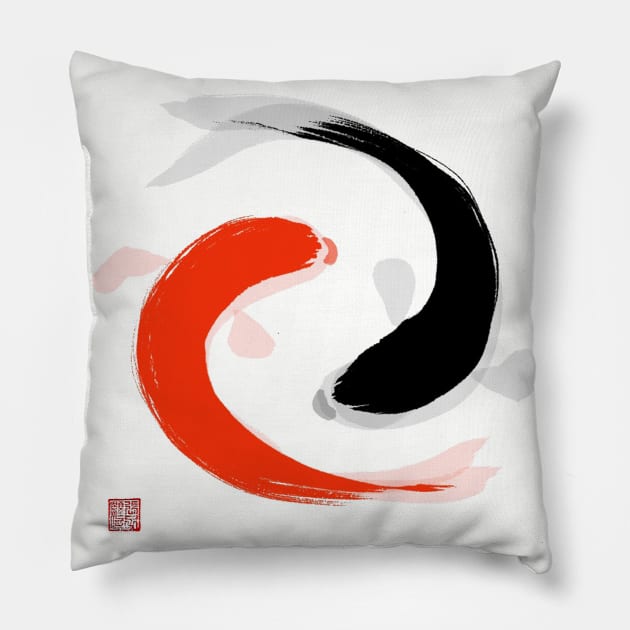 Yin Yang Fish Pillow by Huluhua