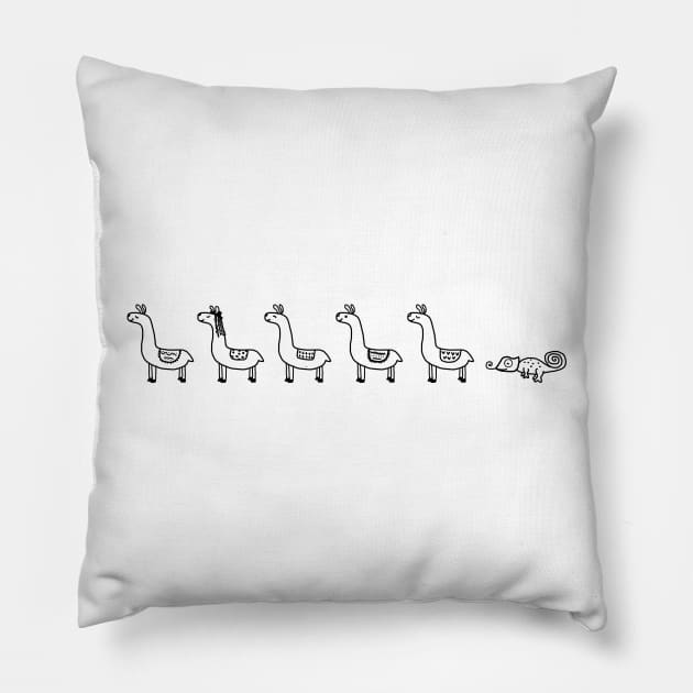 Llama Chameleon Pillow by PelicanAndWolf