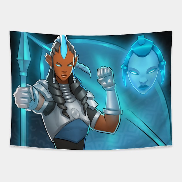 Muntu Warriors - Hydro Horn Collection Tapestry by Beckley Art