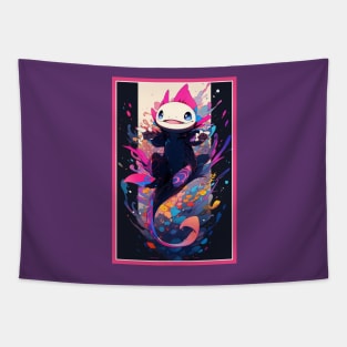 Cute Axolotl Anime Art Design | Cute Animals | Axolotl Hentaii Chibi Kawaii Design Tapestry