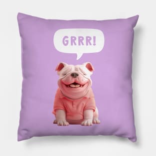 white baby american bully dog Pillow