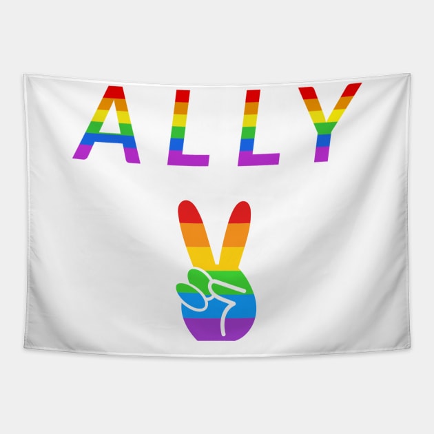 LGBT+ Ally Rainbow Tapestry by StandProud