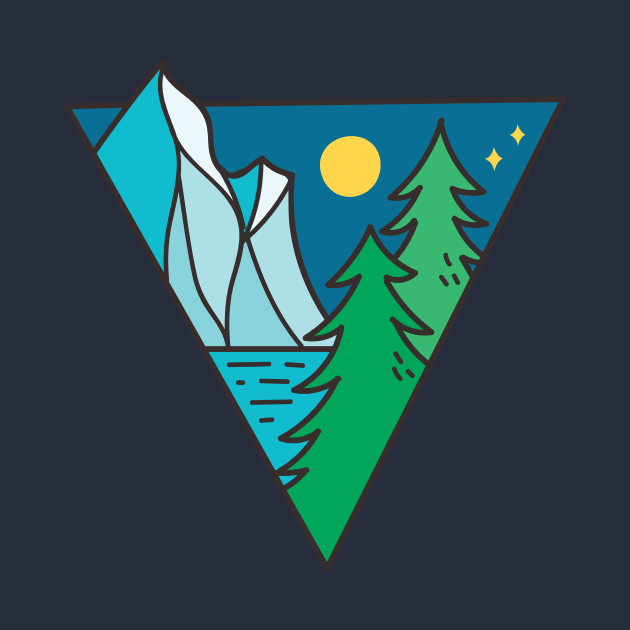 Glacier Lake Moonlight Doodle by SLAG_Creative