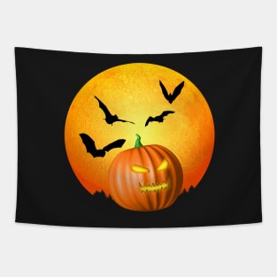 Jack O Lantern Happy Halloween Pumpkin Tapestry