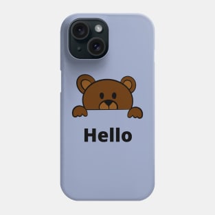 Cute hello Bear Brown Phone Case